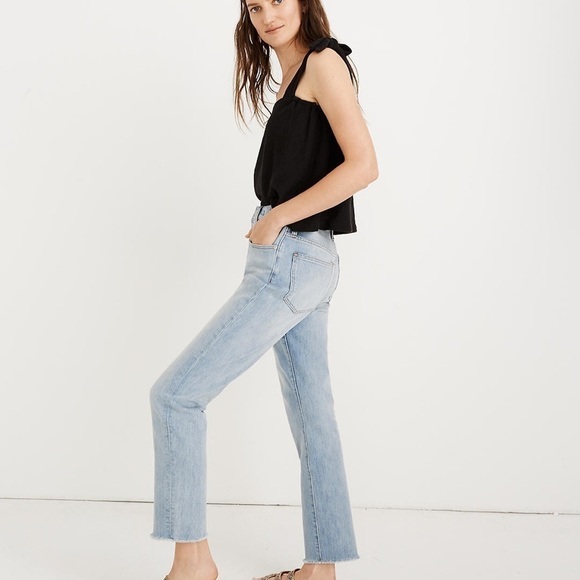 NWT Madewell The High-Rise Slim Crop Boyjean Fitzgerald Wash Button Front W 36 - Picture 12 of 13